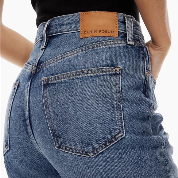 NWT Aritzia Denim Forum The Joni High Rise Loose 29L Size 27 3 Yrs Bleu N Stormy - Picture 5 of 5